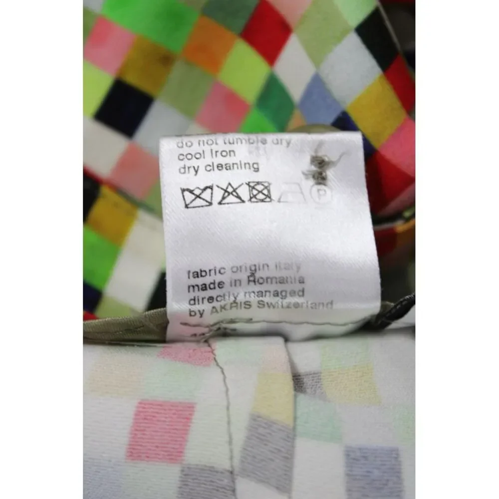 Akris Punto Womens Ankle Pants Multicolor Check Viscose Inseam 28 Size 4